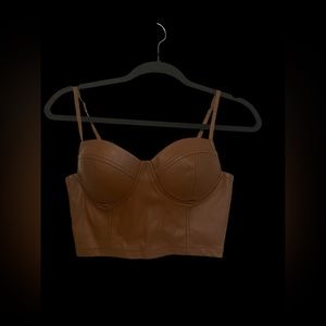 Iris Faux Leather Top - Size S